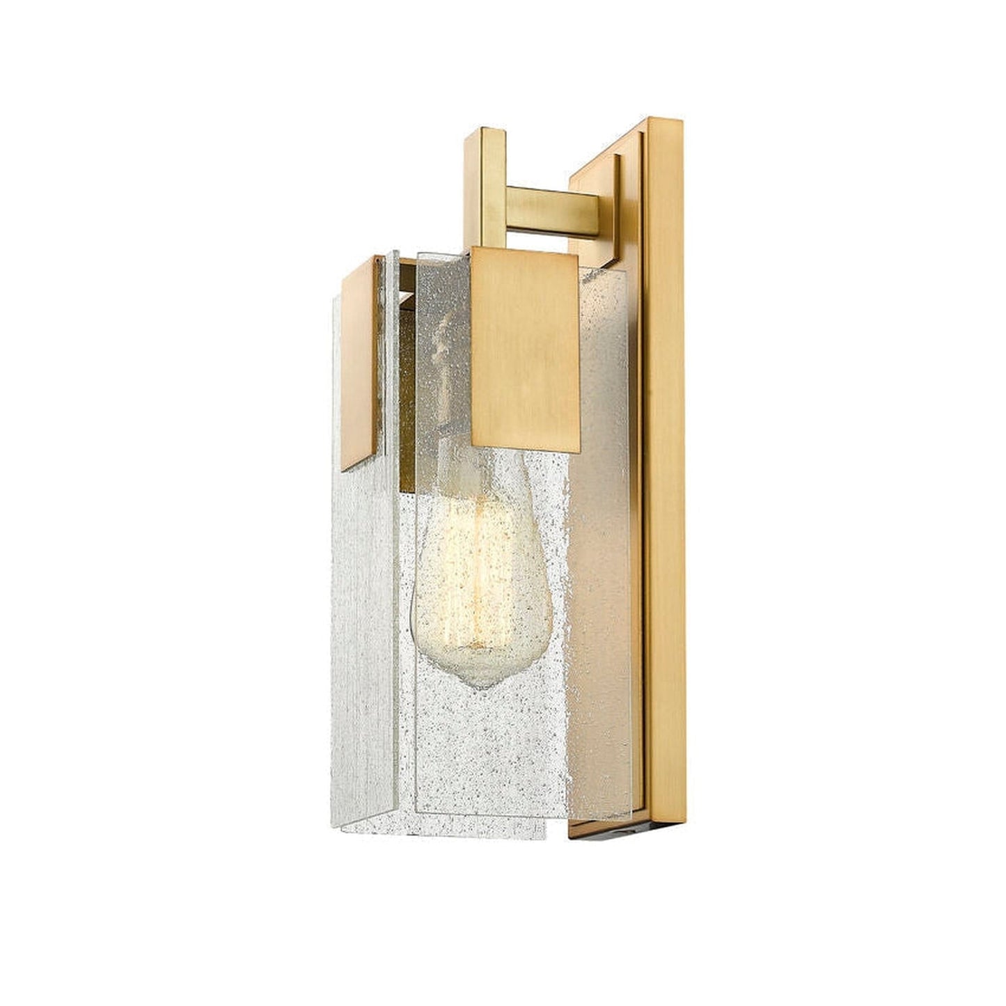 Z-Lite Gantt 5" 1-Light Vintage Brass Wall Sconce With Seedy Glass Shade