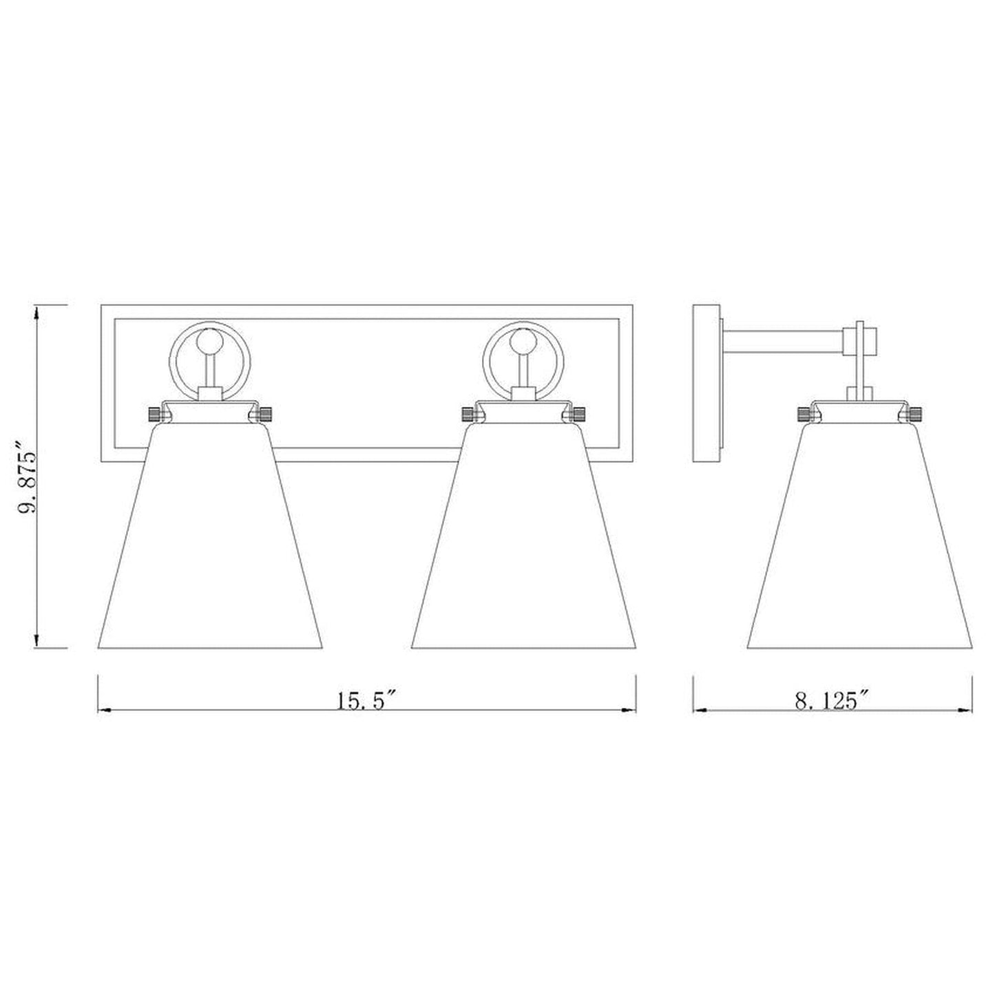 Z-Lite Harper 16" 2-Light Chrome Vanity Light With Clear Glass Shade