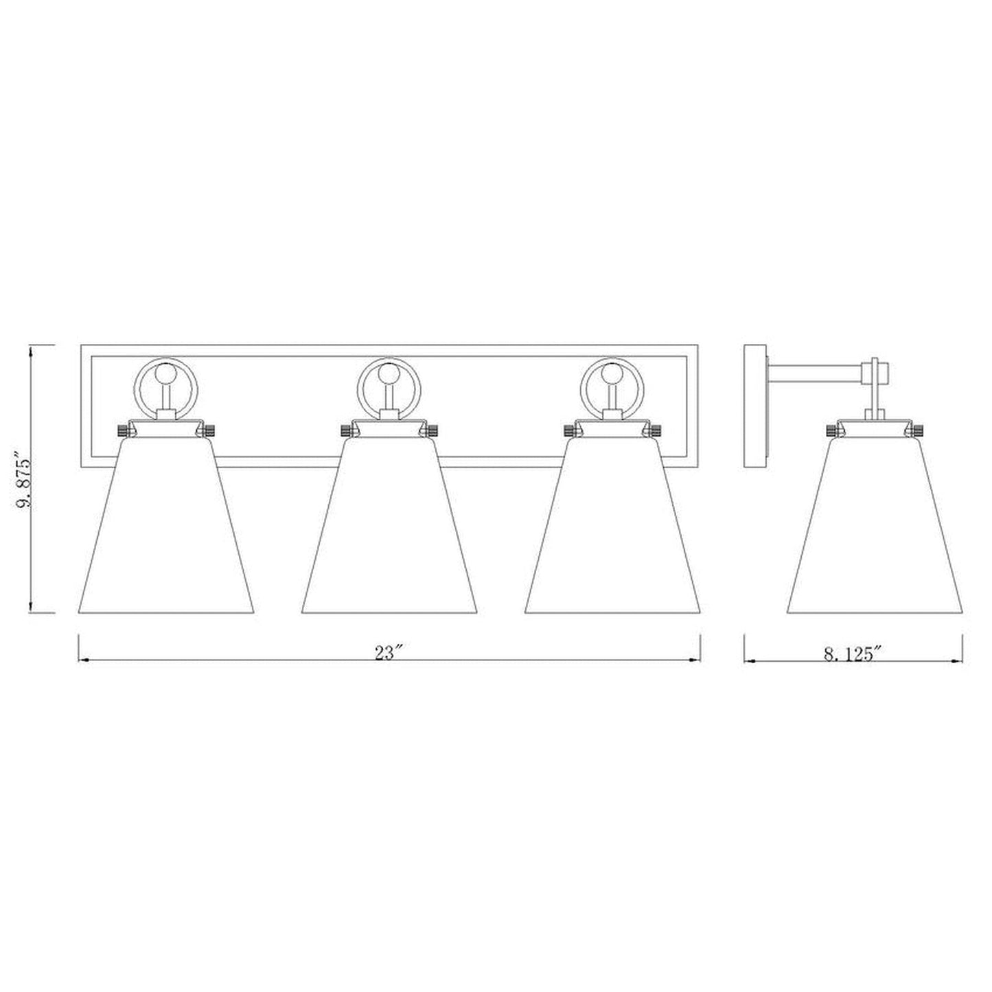 Z-Lite Harper 23" 3-Light Chrome Vanity Light With Clear Glass Shade