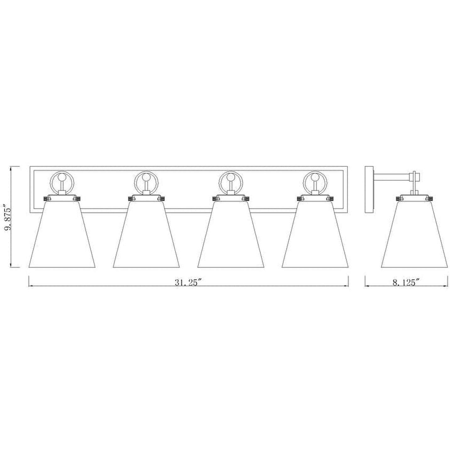 Z-Lite Harper 31" 4-Light Brushed Nickel Vanity Light With Clear Glass Shade