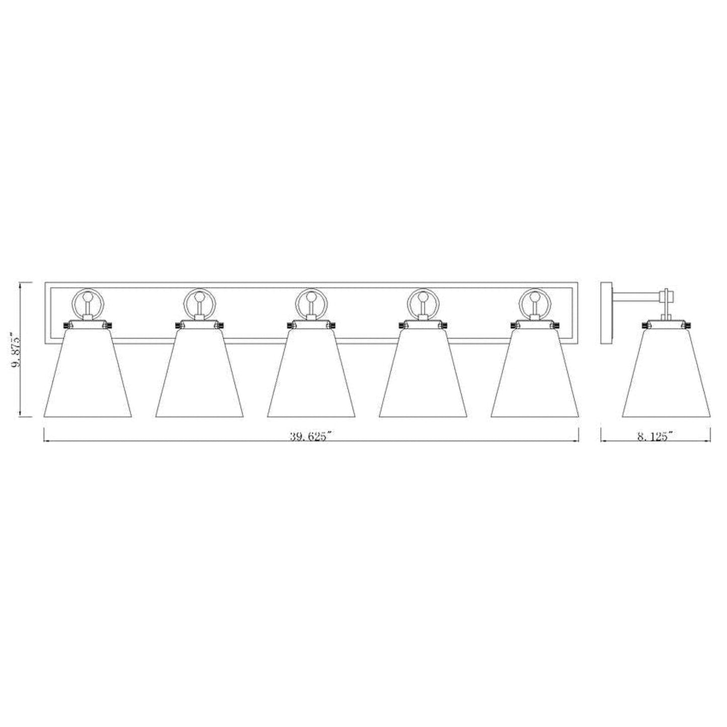 Z-Lite Harper 40" 5-Light Chrome Vanity Light With Clear Glass Shade