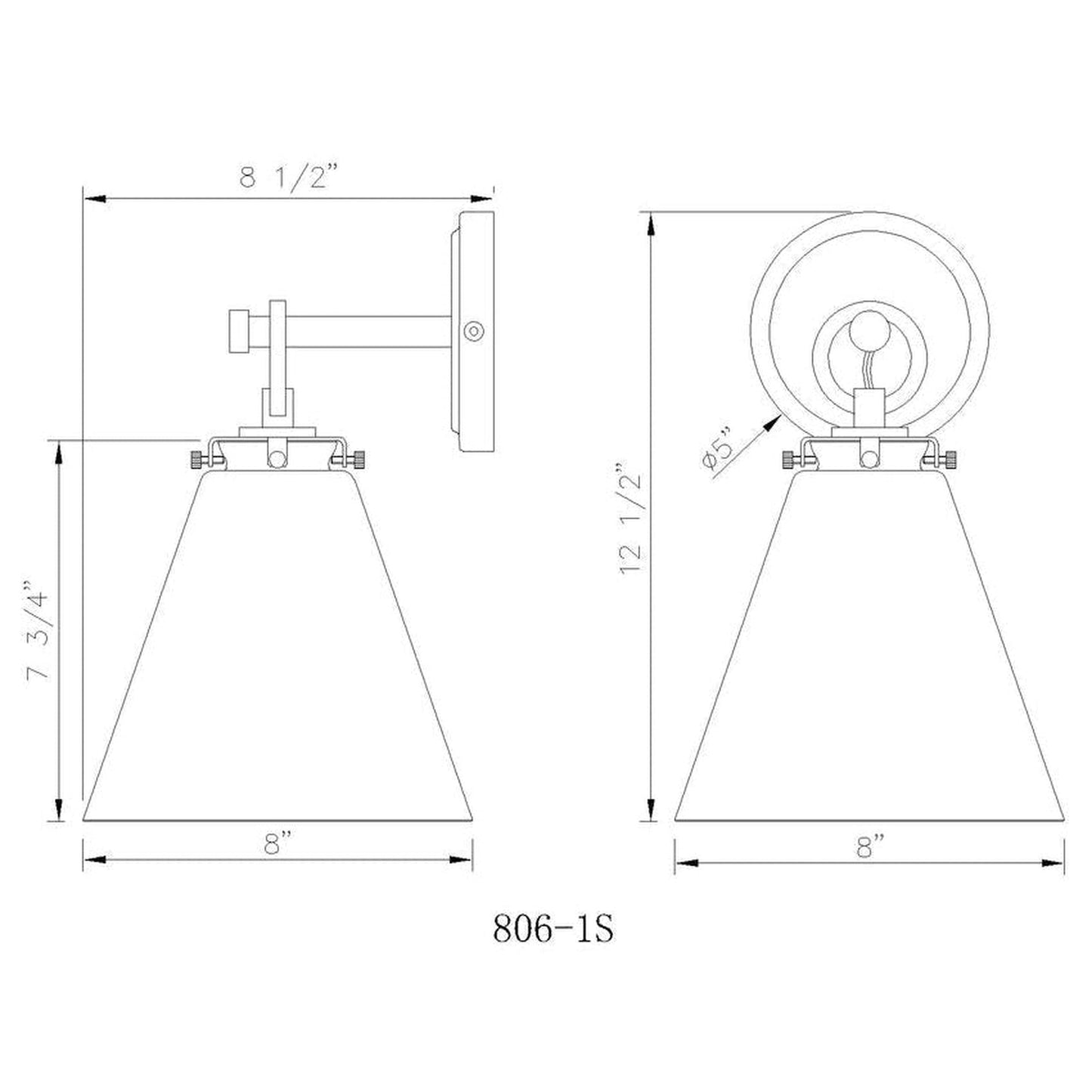 Z-Lite Harper 8" 1-Light Brushed Nickel Wall Sconce With Clear Glass Shade