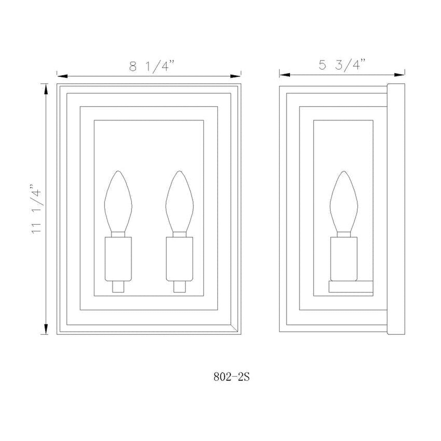 Z-Lite Infinity 8" 2-Light Chrome Wall Sconce With Smoke Mirror Glass Shade