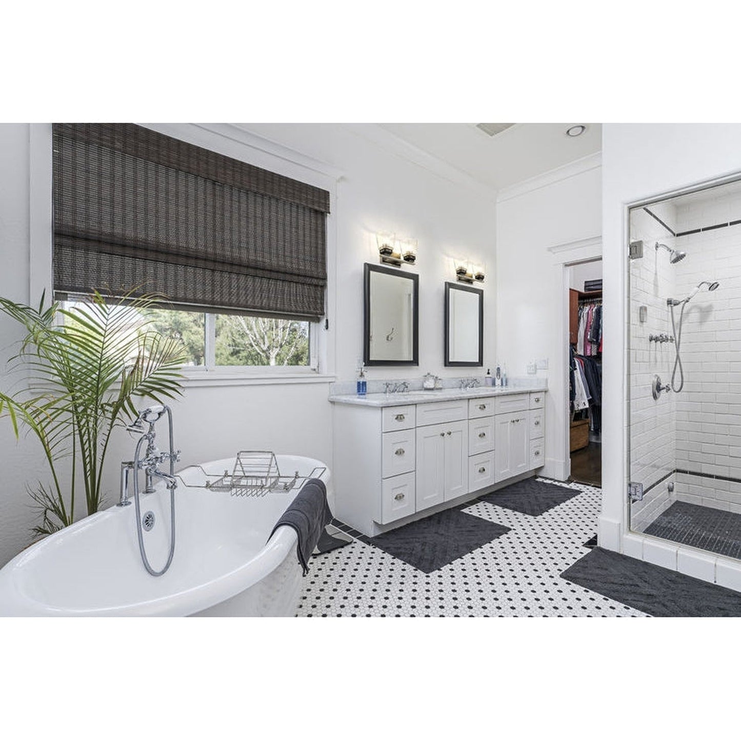 Z-Lite Jackson 14" 2-Light Brushed Nickel and Matte Black Vanity Light With Clear Glass Shade