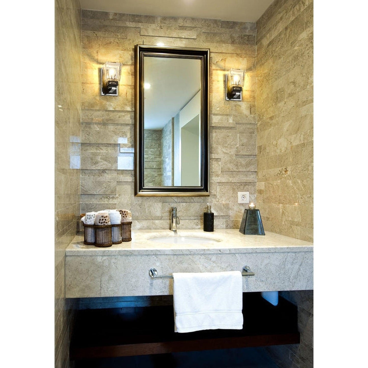 Z-Lite Jackson 5" 1-Light Chrome and Matte Black Wall Sconce With Clear Glass Shade