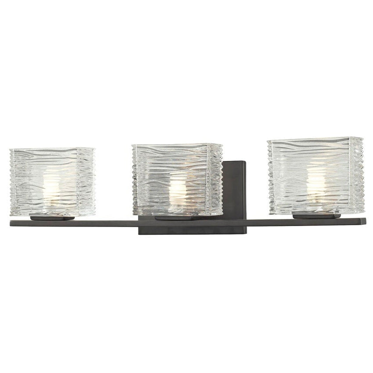 Z-Lite Jaol 22" 3-Light LED Clear Glass Shade Vanity Light With Bronze Frame Finish