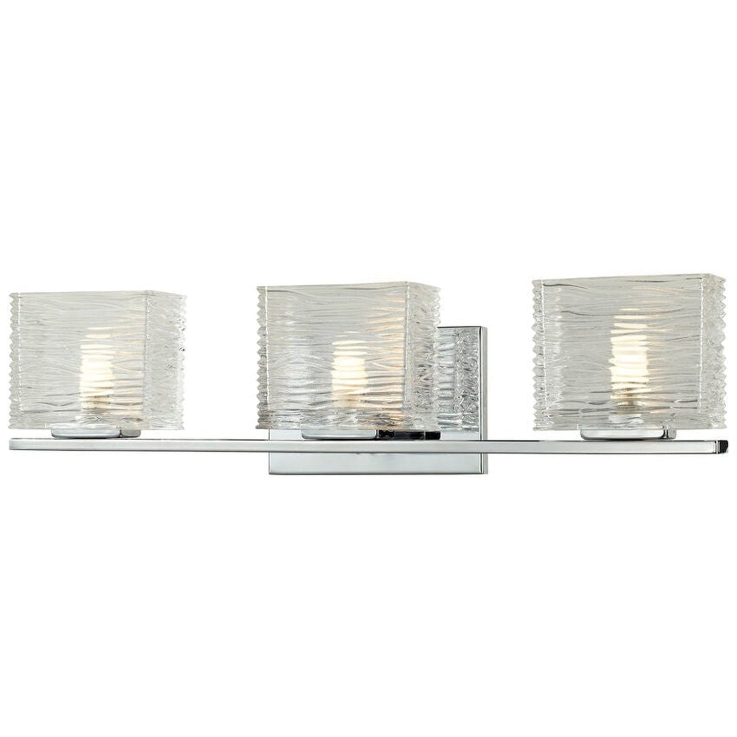 Z-Lite Jaol 22" 3-Light LED Clear Glass Shade Vanity Light With Chrome Frame Finish