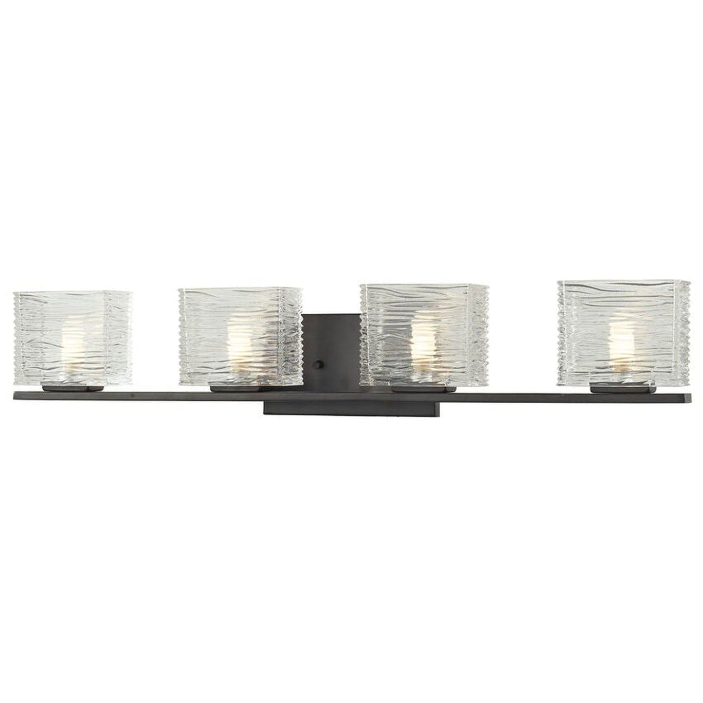 Z-Lite Jaol 31" 4-Light LED Clear Glass Shade Vanity Light With Bronze Frame Finish