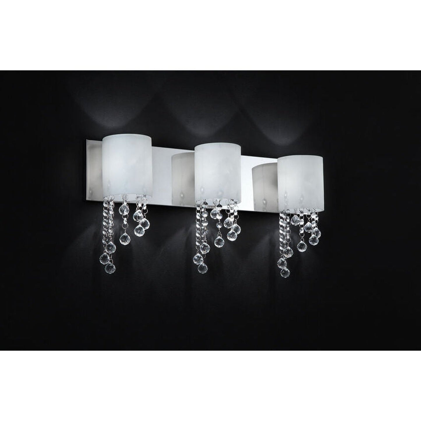 Z-Lite Jewel 22" 3-Light Chrome Vanity Light With Matte Opal Glass Shade