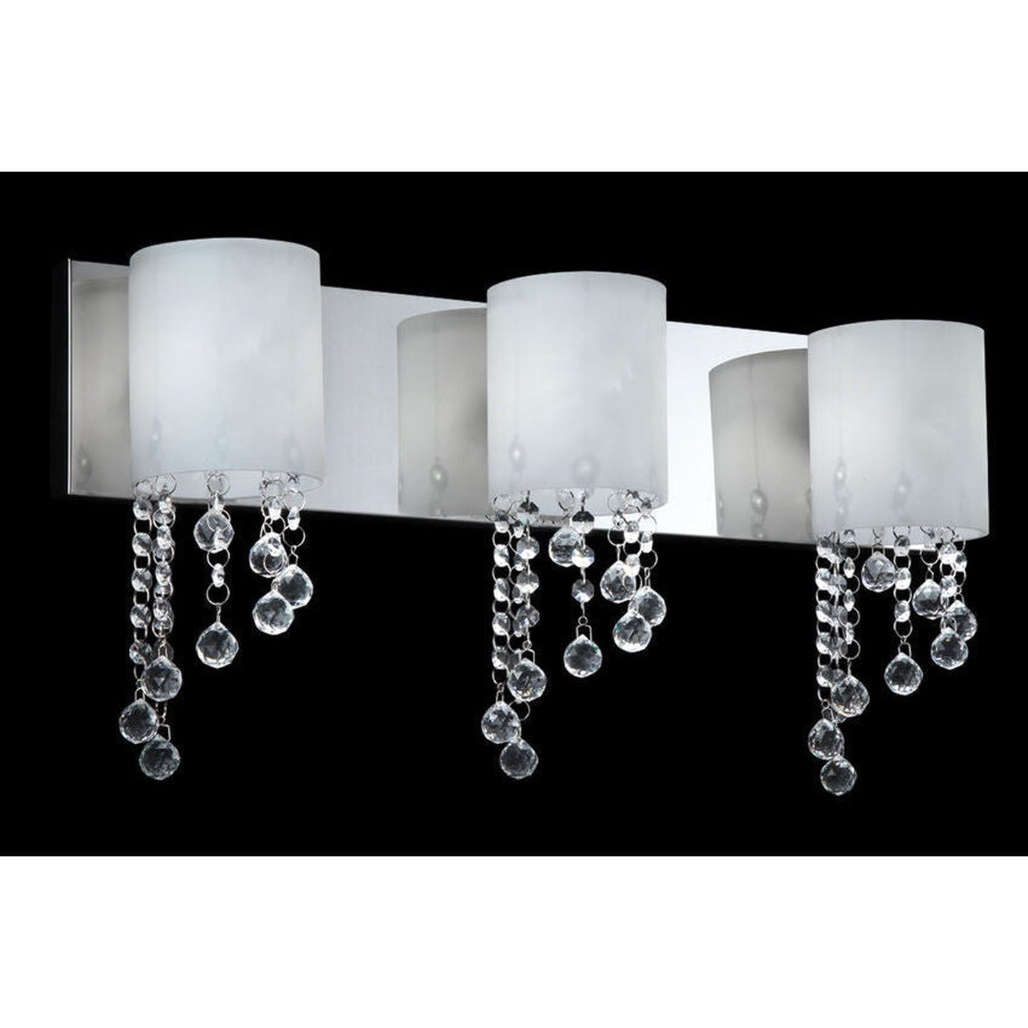 Z-Lite Jewel 22" 3-Light LED Chrome Vanity Light With Matte Opal Glass Shade