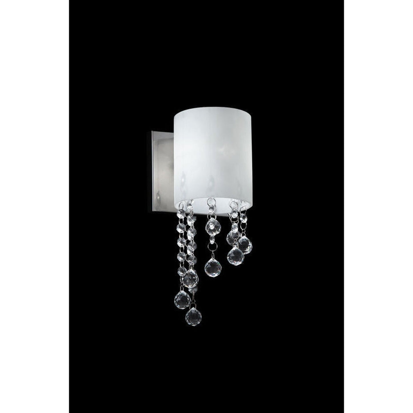 Z-Lite Jewel 5" 1-Light LED Chrome Wall Sconce With Matte Opal Glass Shade