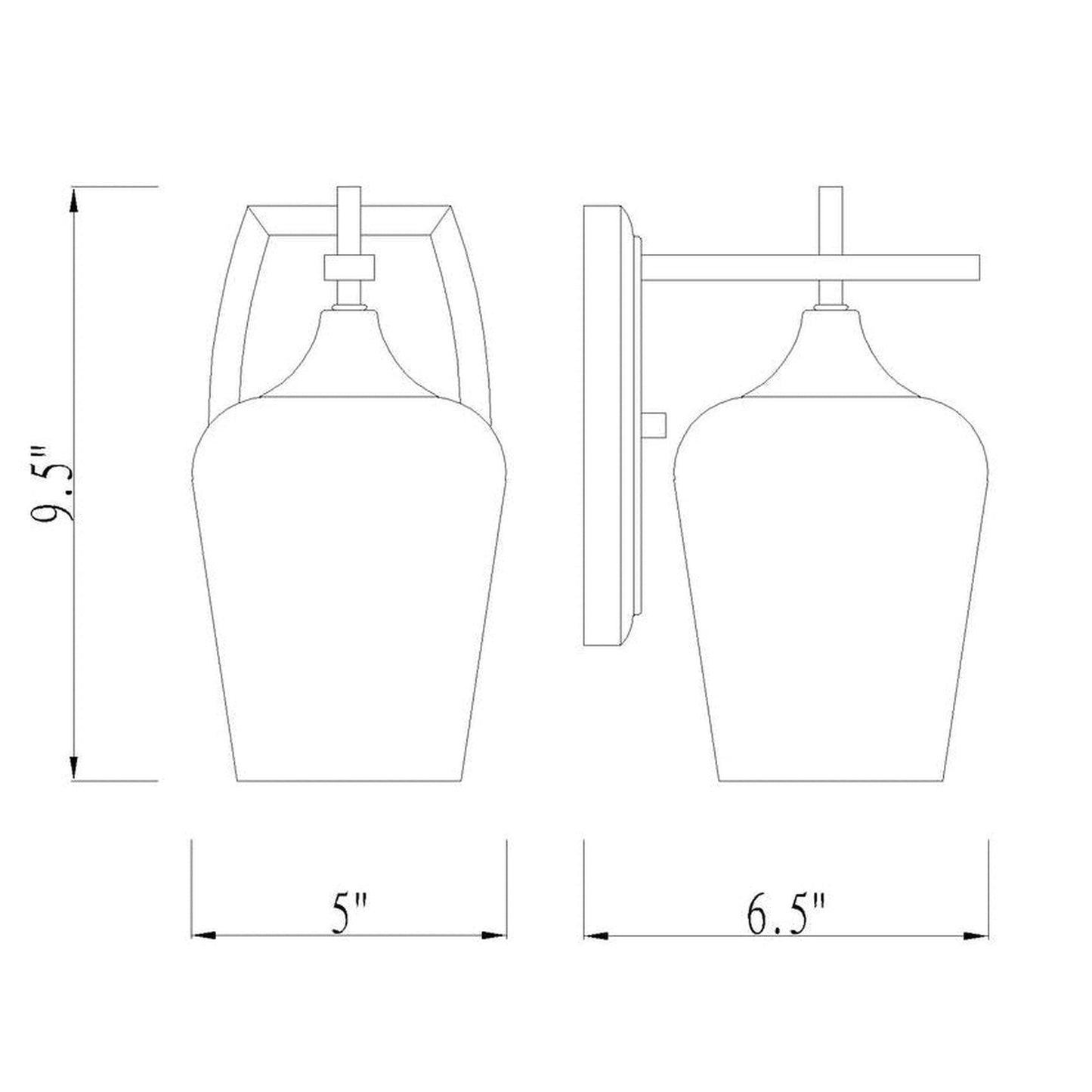 Z-Lite Joliet 5" 1-Light Matte Black Wall Sconce With Clear Glass Shade