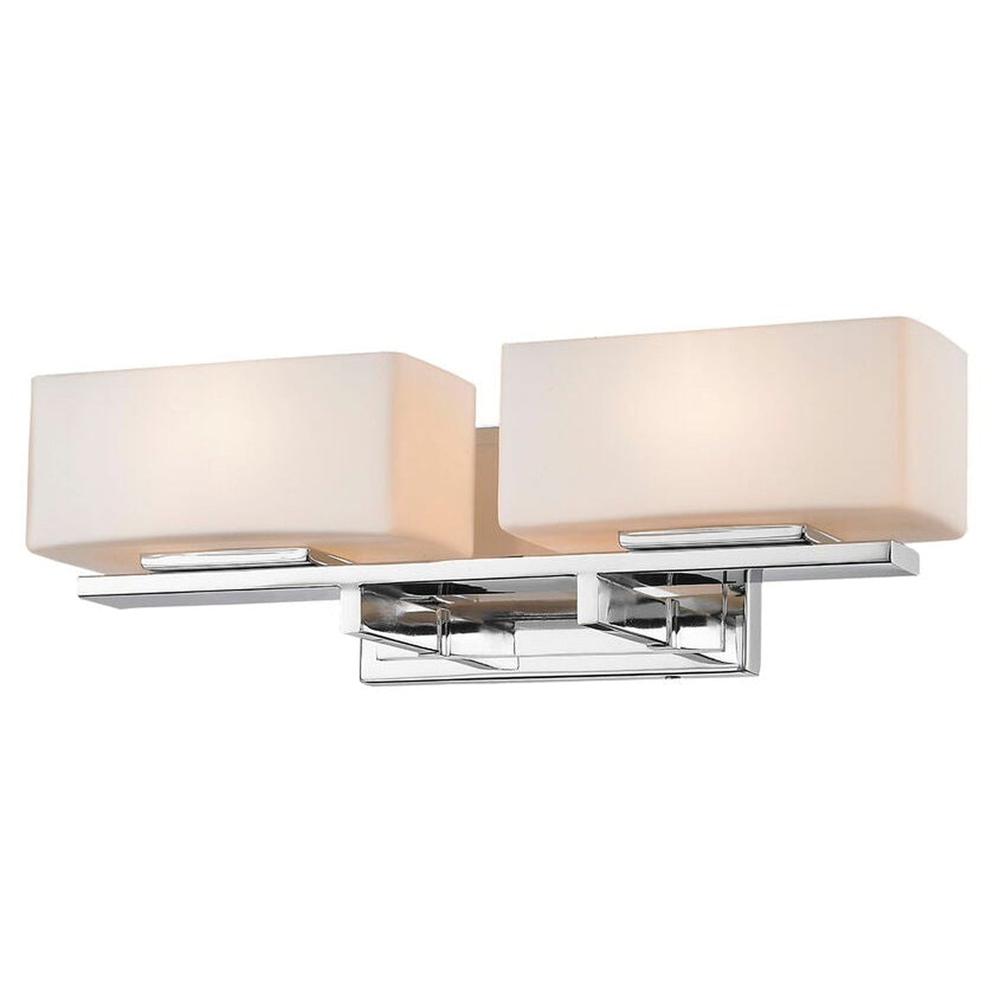 Z-Lite Kaleb 16" 2-Light LED Chrome Vanity Lights With Matte Opal Glass Shade