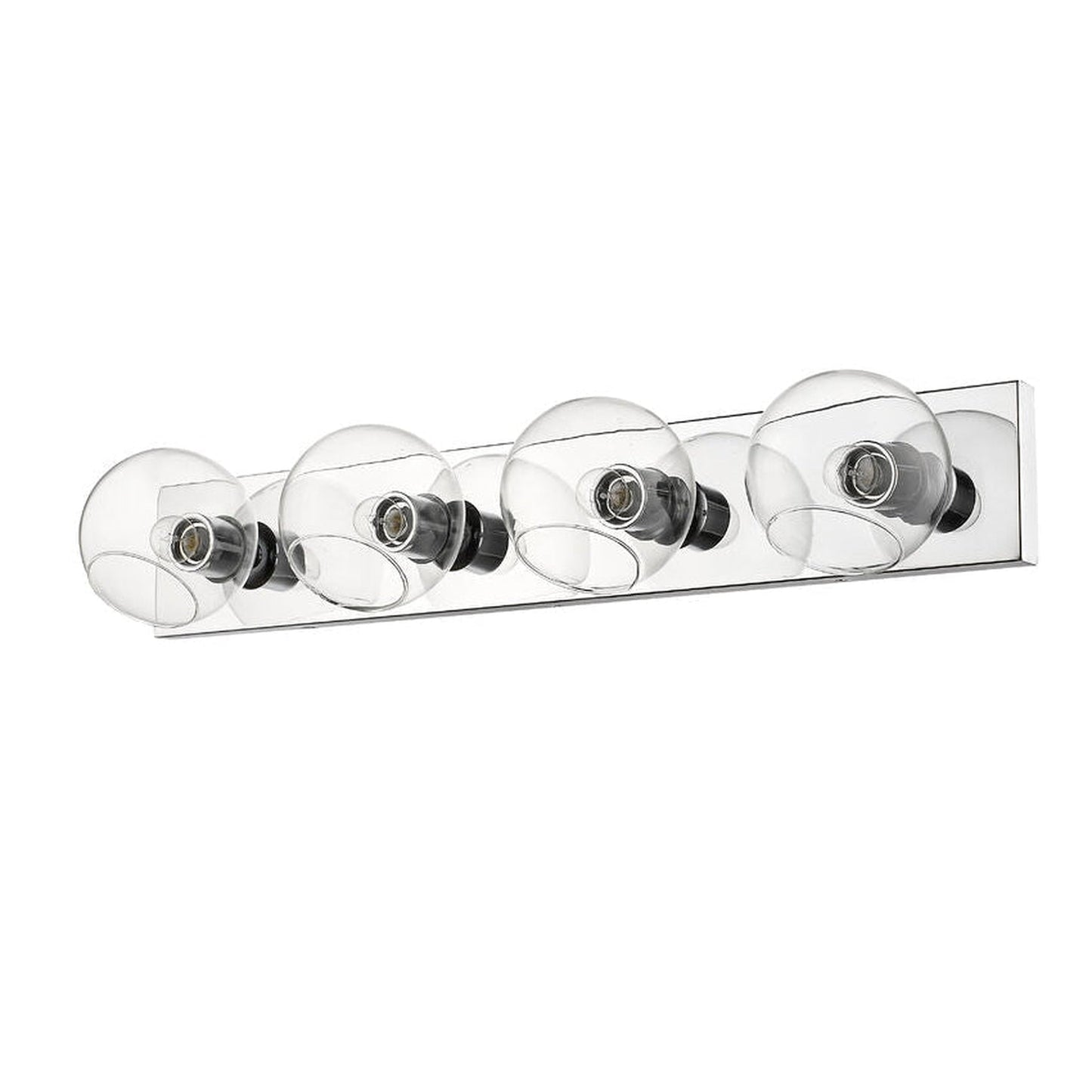 Z-Lite Marquee 32" 4-Light Chrome Wall Sconce With Clear Glass Shade