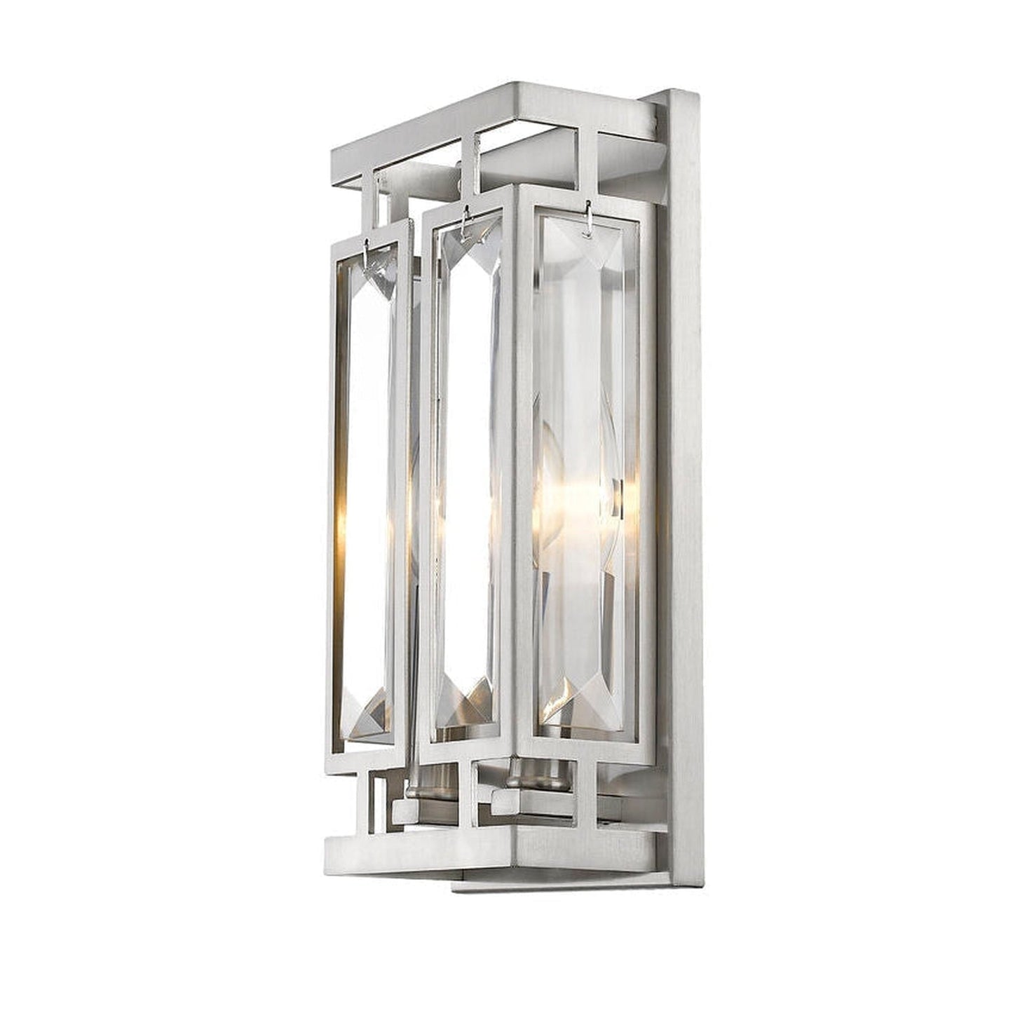 Z-Lite Mersesse 6" 2-Light Brushed Nickel Wall Sconce With Crystal Clear Shade