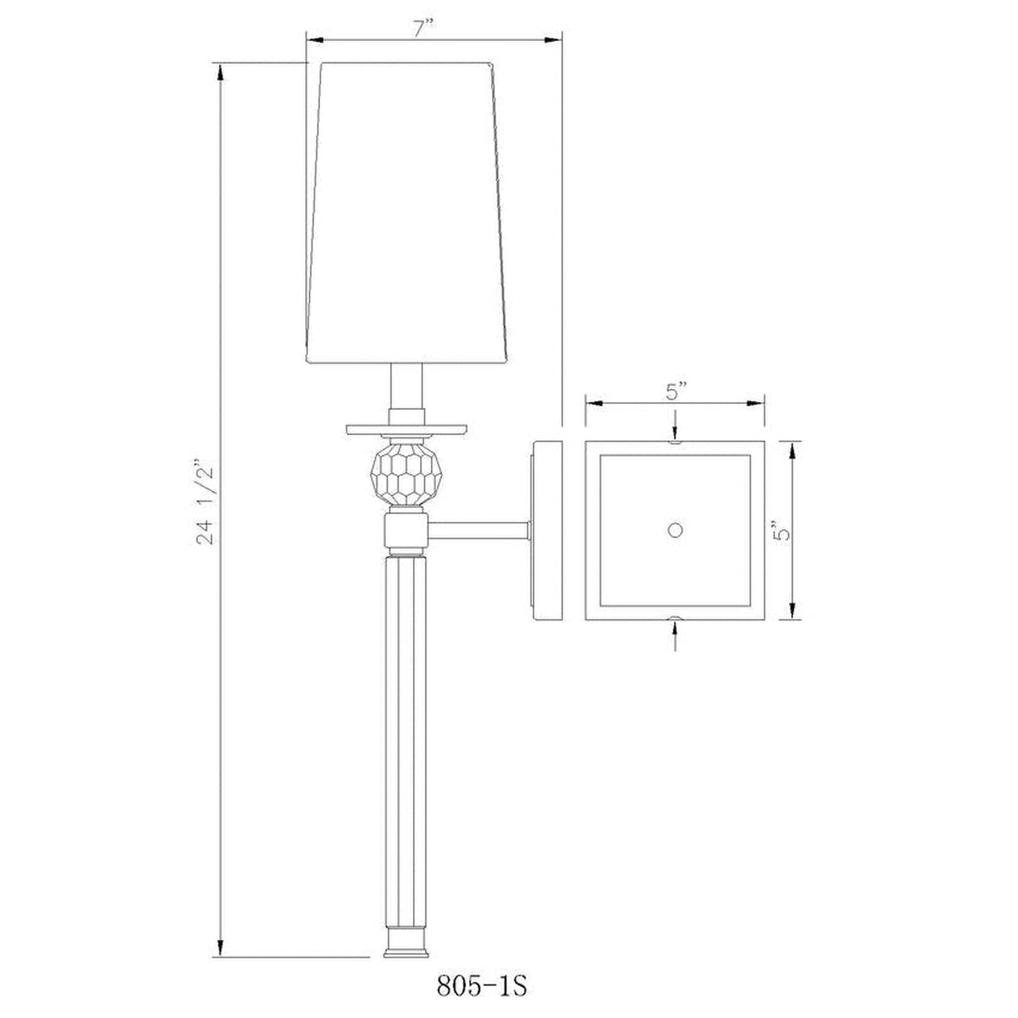 Z-Lite Mia 6" 1-Light Matte Black Wall Sconce With White Fabric Shade