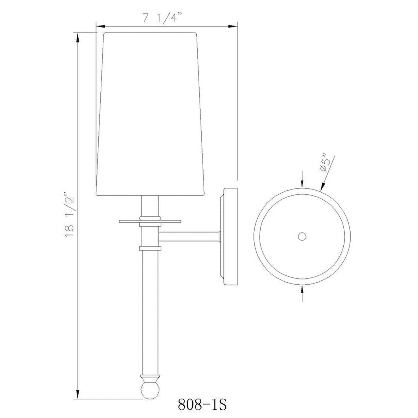 Z-Lite Mila 6" 1-Light Polished Nickel Wall Sconce With White Fabric Shade