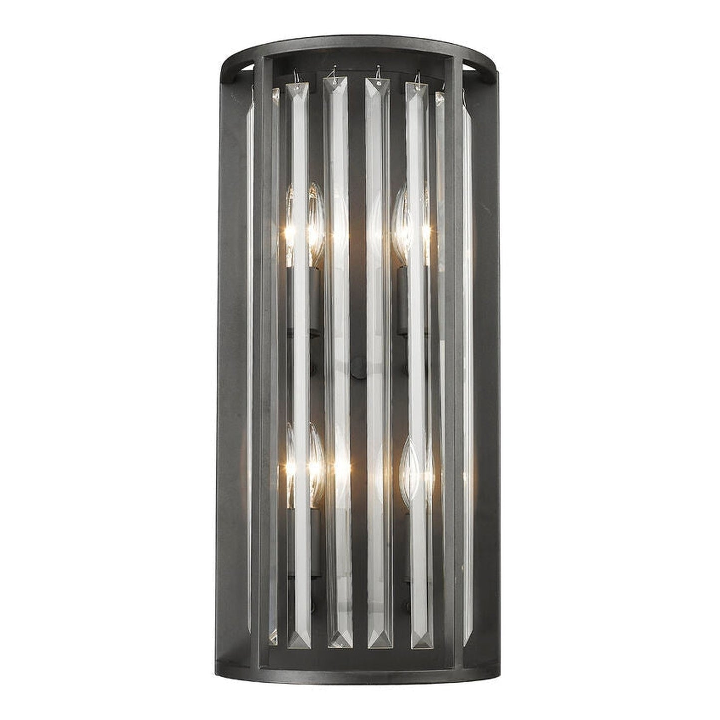 Z-Lite Monarch 10" 4-Light Crystal Clear Shade Wall Sconce With Bronze Frame Finish