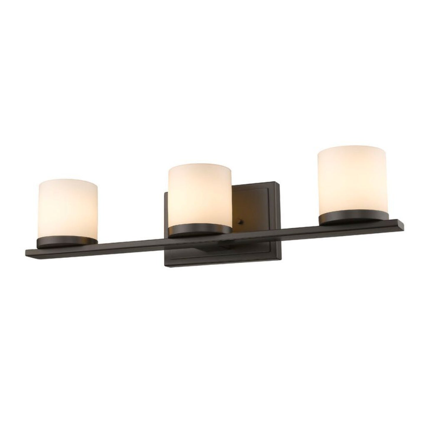 Z-Lite Nori 22" 3-Light Matte Opal Glass Shade Vanity Light With Bronze Frame Finish