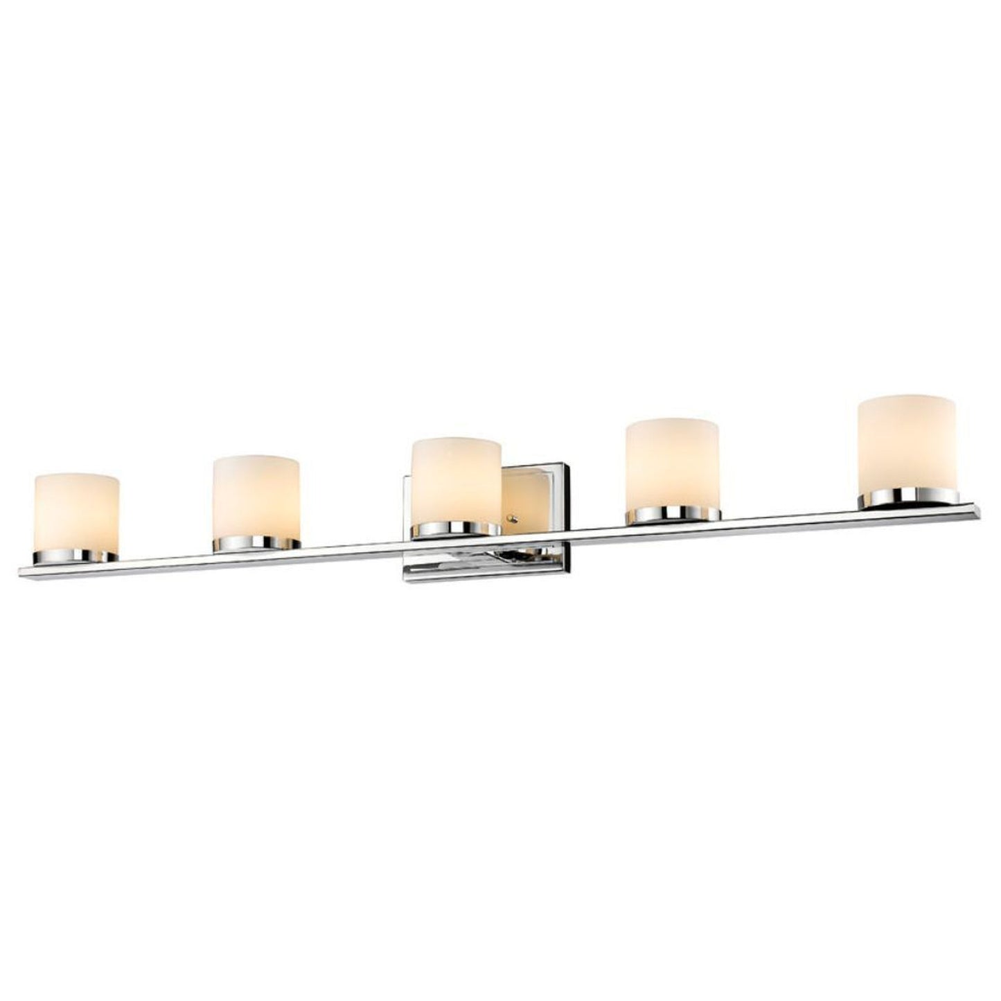 Z-Lite Nori 32" 4-Light Chrome Vanity Light With Matte Opal Glass Shade