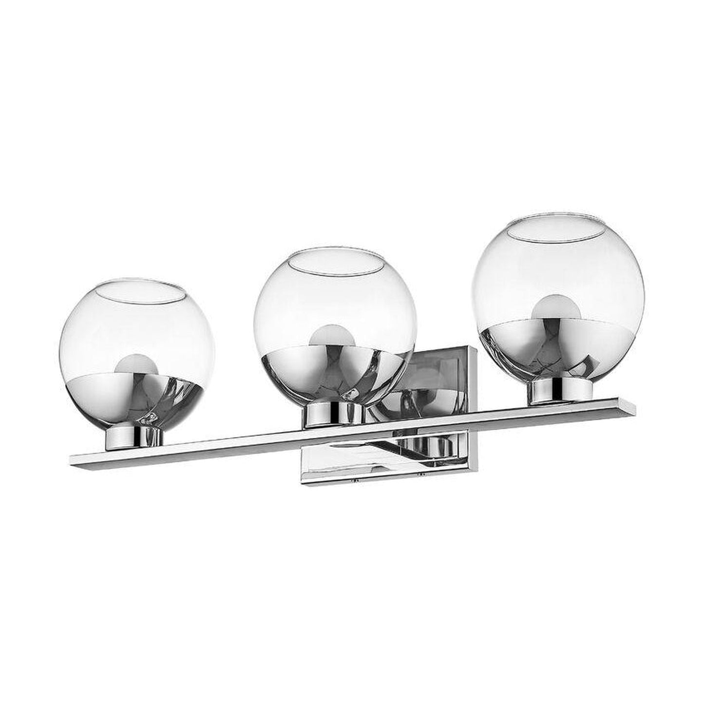Z-Lite Osono 23" 3-Light LED Clear Glass Shade Vanity Light With Chrome Frame Finish