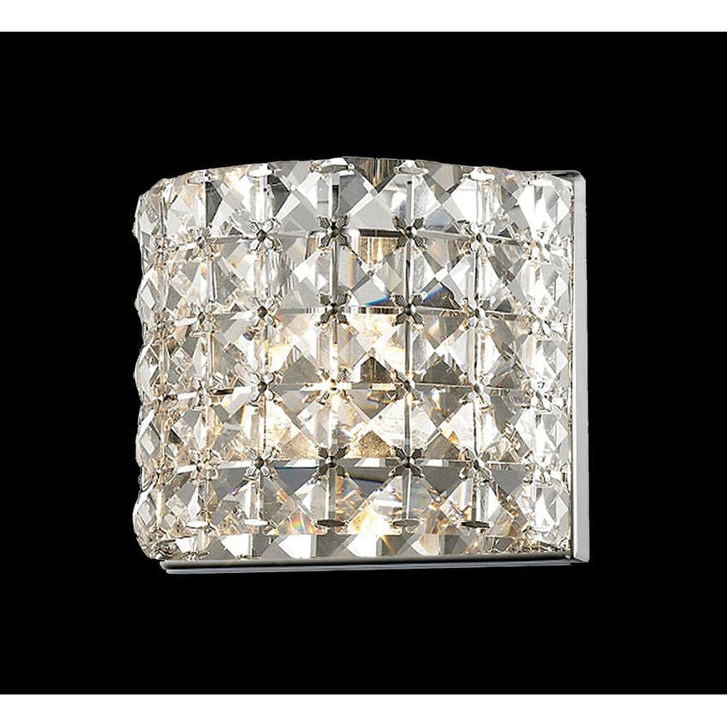 Z-Lite Panache 6" 1-Light LED Chrome Wall Sconce With Clear Crystal Shade