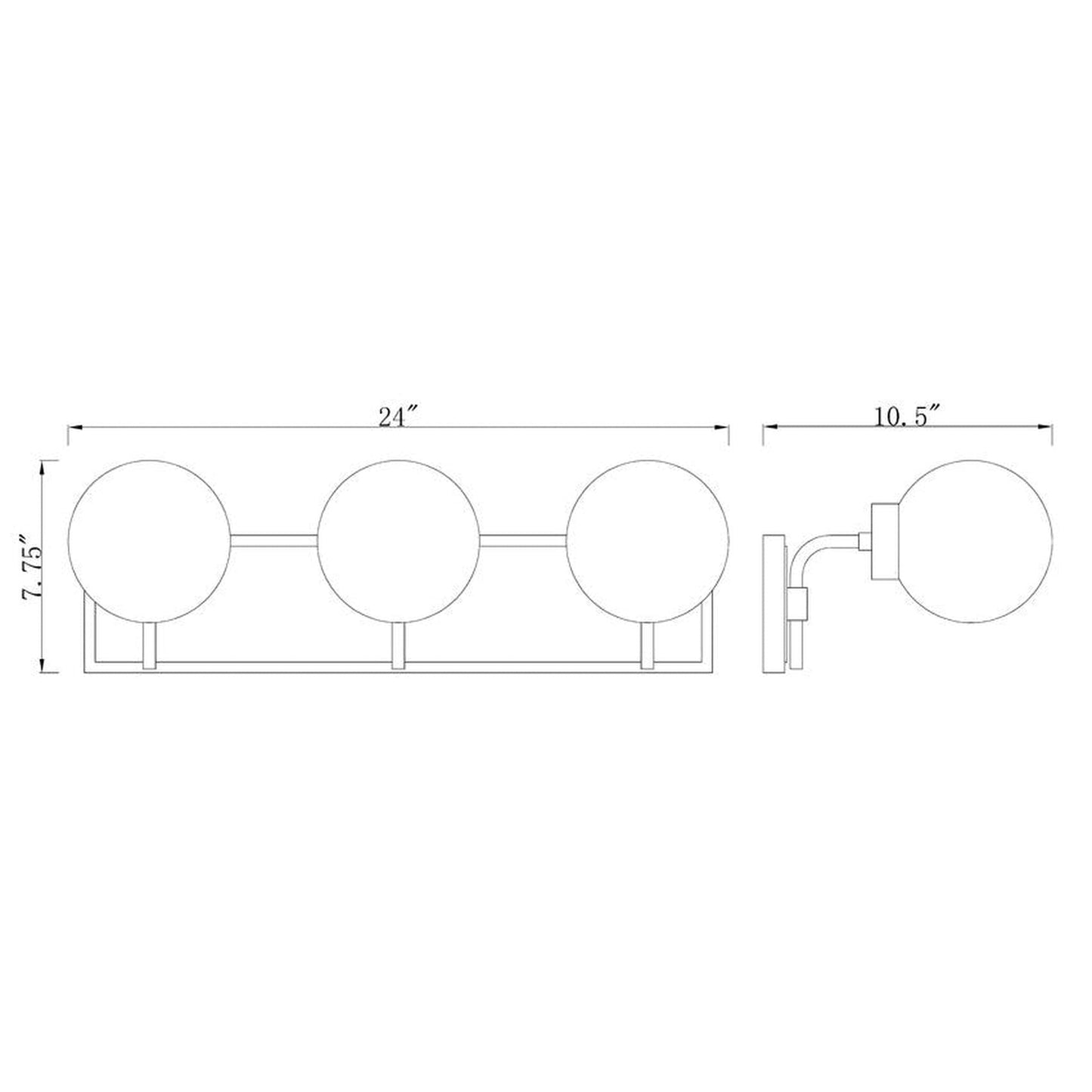Z-Lite Parsons 24" 3-Light Matte Black and Brushed Nickel Vanity Light With Clear Glass Shade