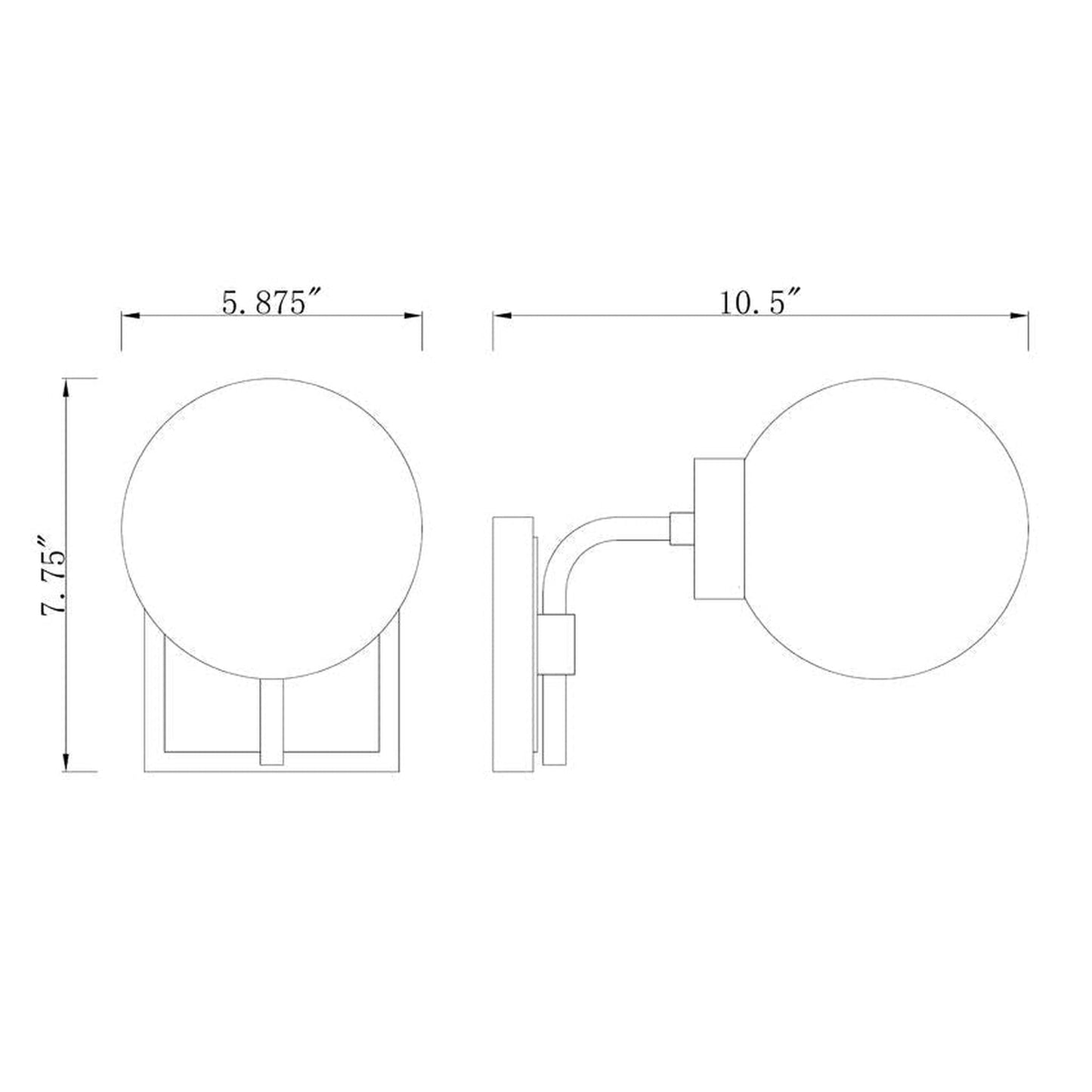 Z-Lite Parsons 6" 1-Light Matte Black and Brushed Nickel Wall Sconce With Clear Glass Shade