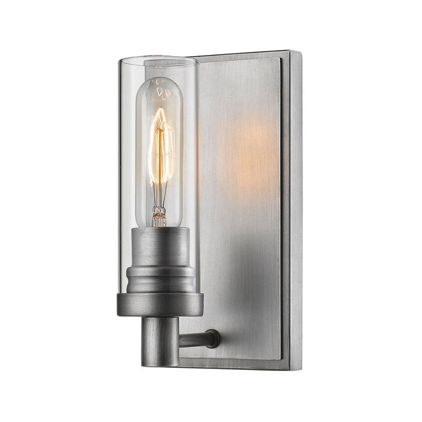 Z-Lite Persis 5" 1-Light Old Silver Wall Sconce With Clear Glass Shade