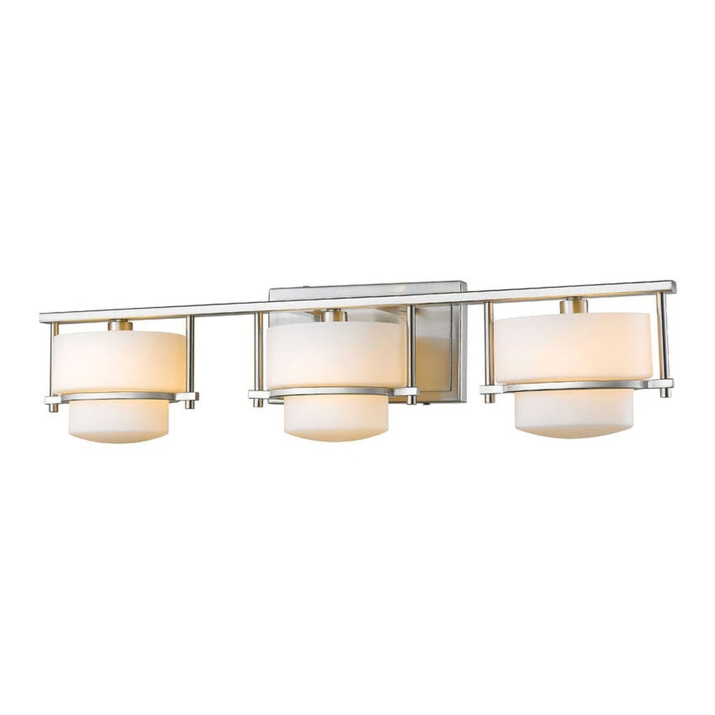 Z-Lite Porter 25" 3-Light LED Matte Opal Glass Shade Vanity Light With Brushed Nickel Frame Finish