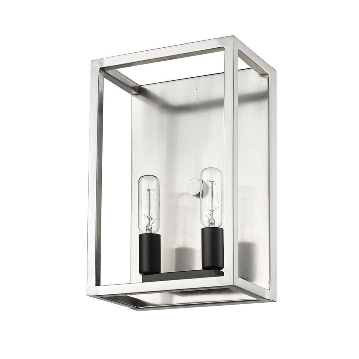 Z-Lite Quadra 5" 2-Light Brushed Nickel and Black Wall Sconce