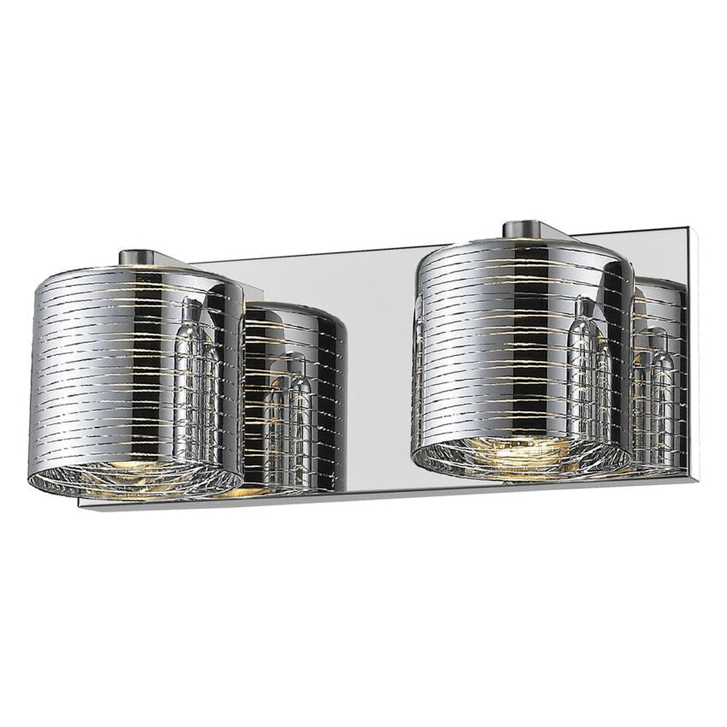 Z-Lite Sempter 13" 2-Light LED Chrome Vanity Light With Chrome Glass Shade
