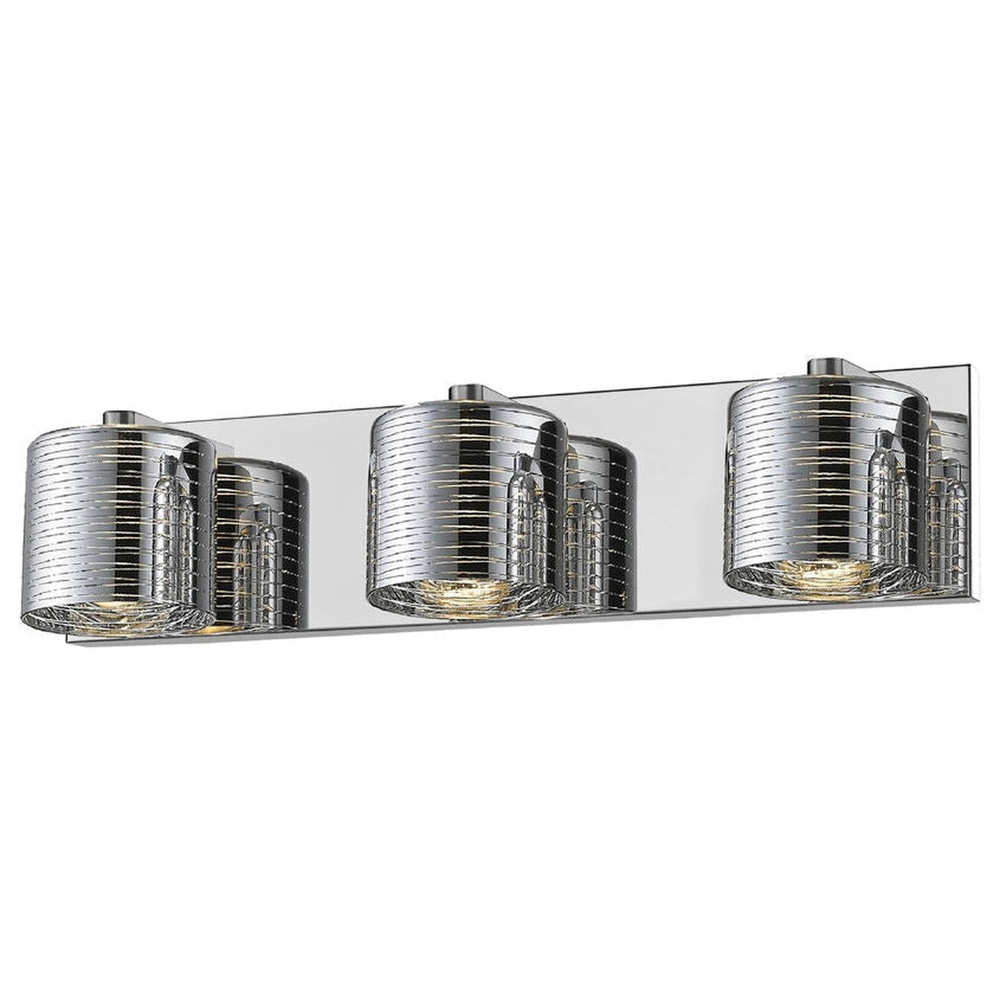 Z-Lite Sempter 21" 3-Light LED Chrome Vanity Light With Chrome Glass Shade
