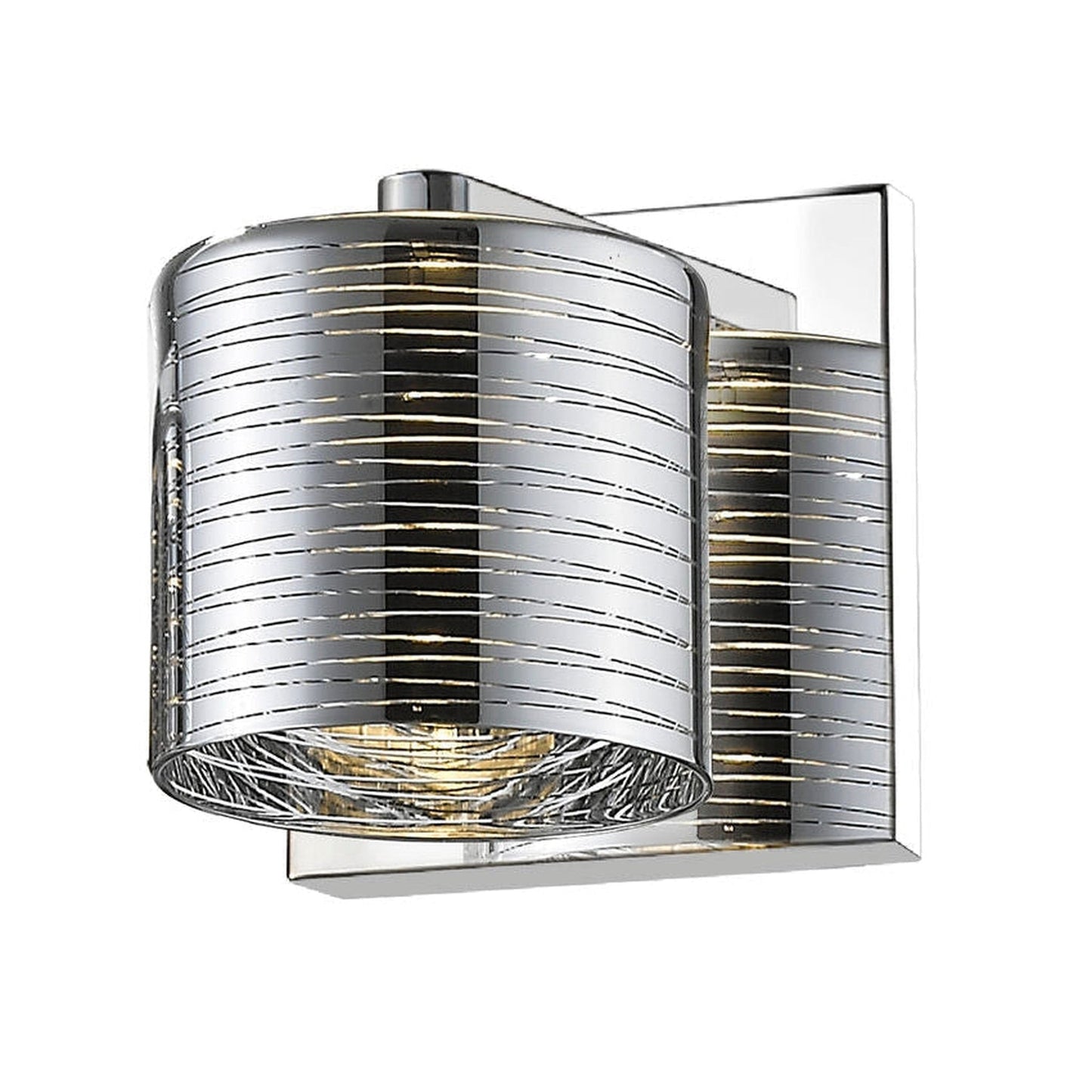 Z-Lite Sempter 5" 1-Light LED Chrome Wall Sconce With Chrome Glass Shade