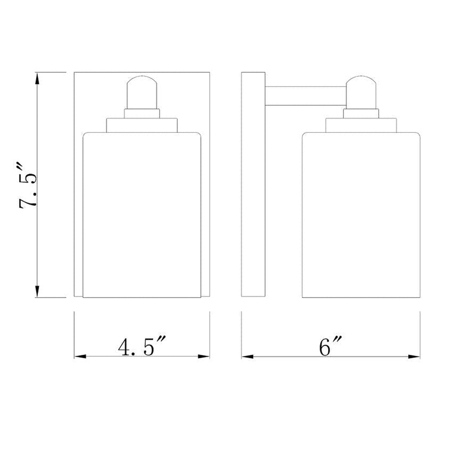 Z-Lite Soledad 5" 1-Light Matte Black Wall Sconce With White Glass Shade