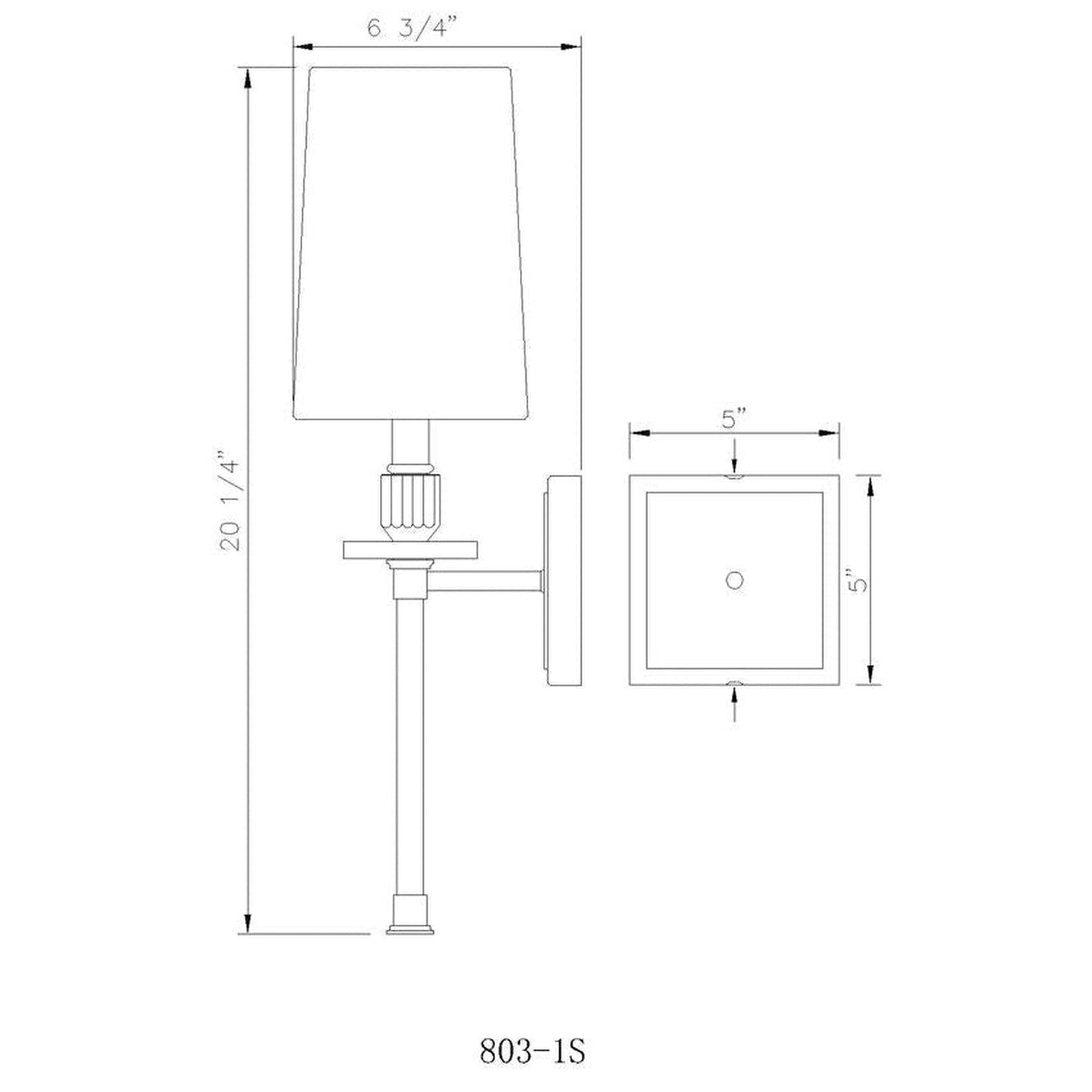 Z-Lite Sophia 6" 1-Light Polished Nickel Wall Sconce With White Fabric Shade