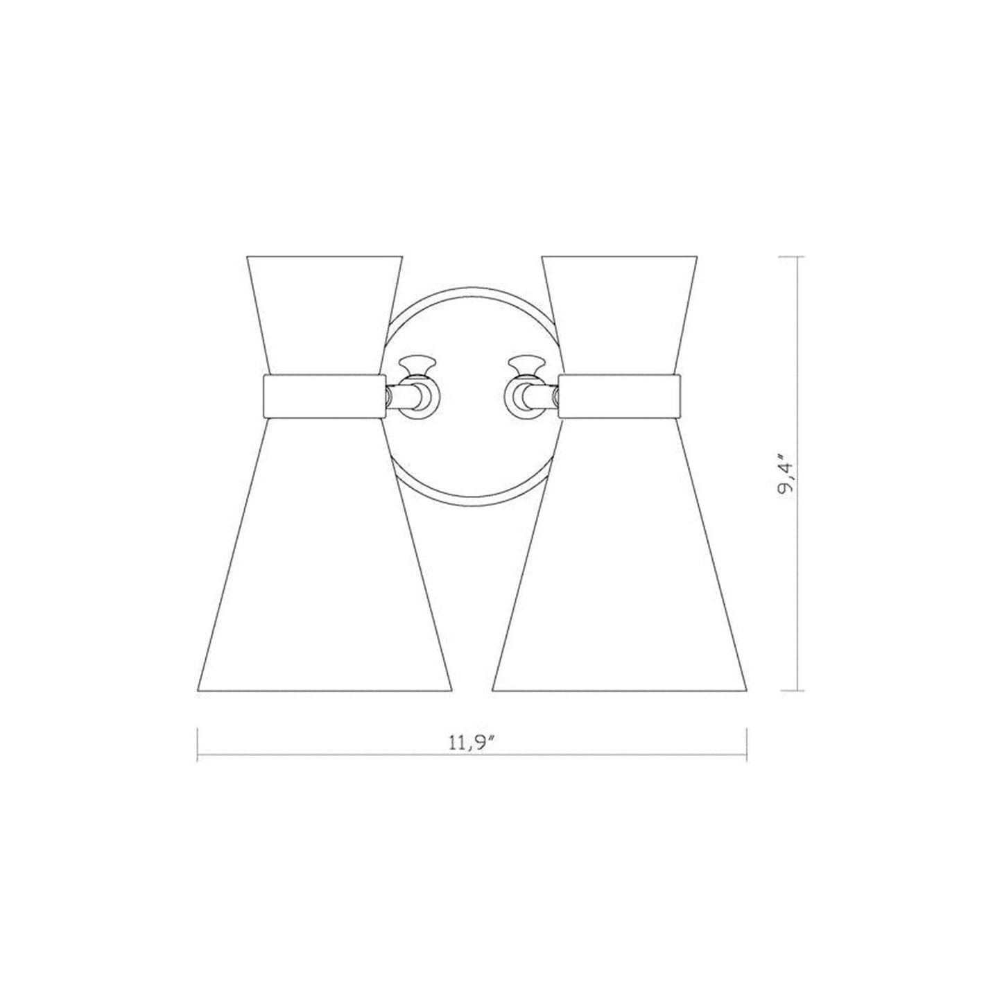 Z-Lite Soriano 12" 2-Light Matte Black and Brushed Nickel Wall Sconce With Matte Black Metal Shade