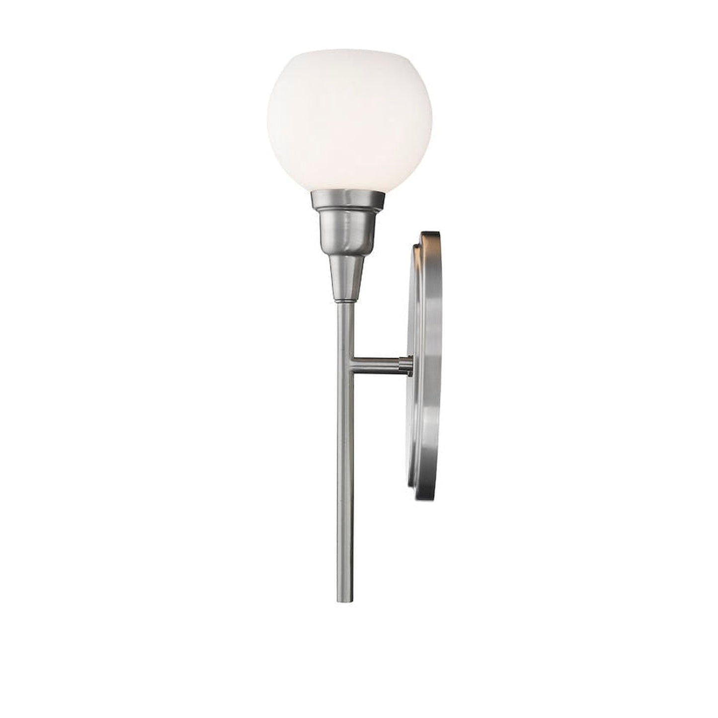 Z-Lite Tian 5" 1-Light Matte Opal Glass Shade Wall Sconce With Brushed Nickel Frame Finish