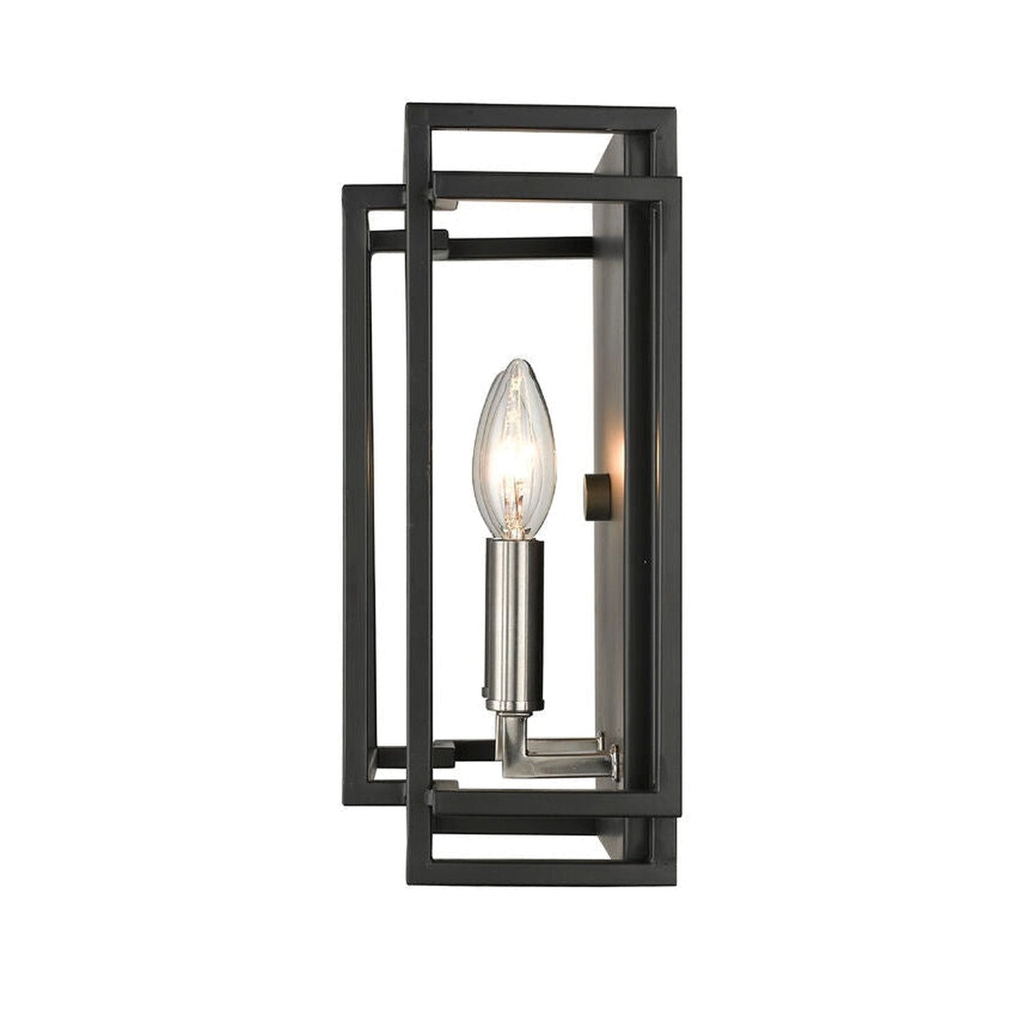 Z-Lite Titania 10" 2-Light Black and Brushed Nickel Wall Sconce
