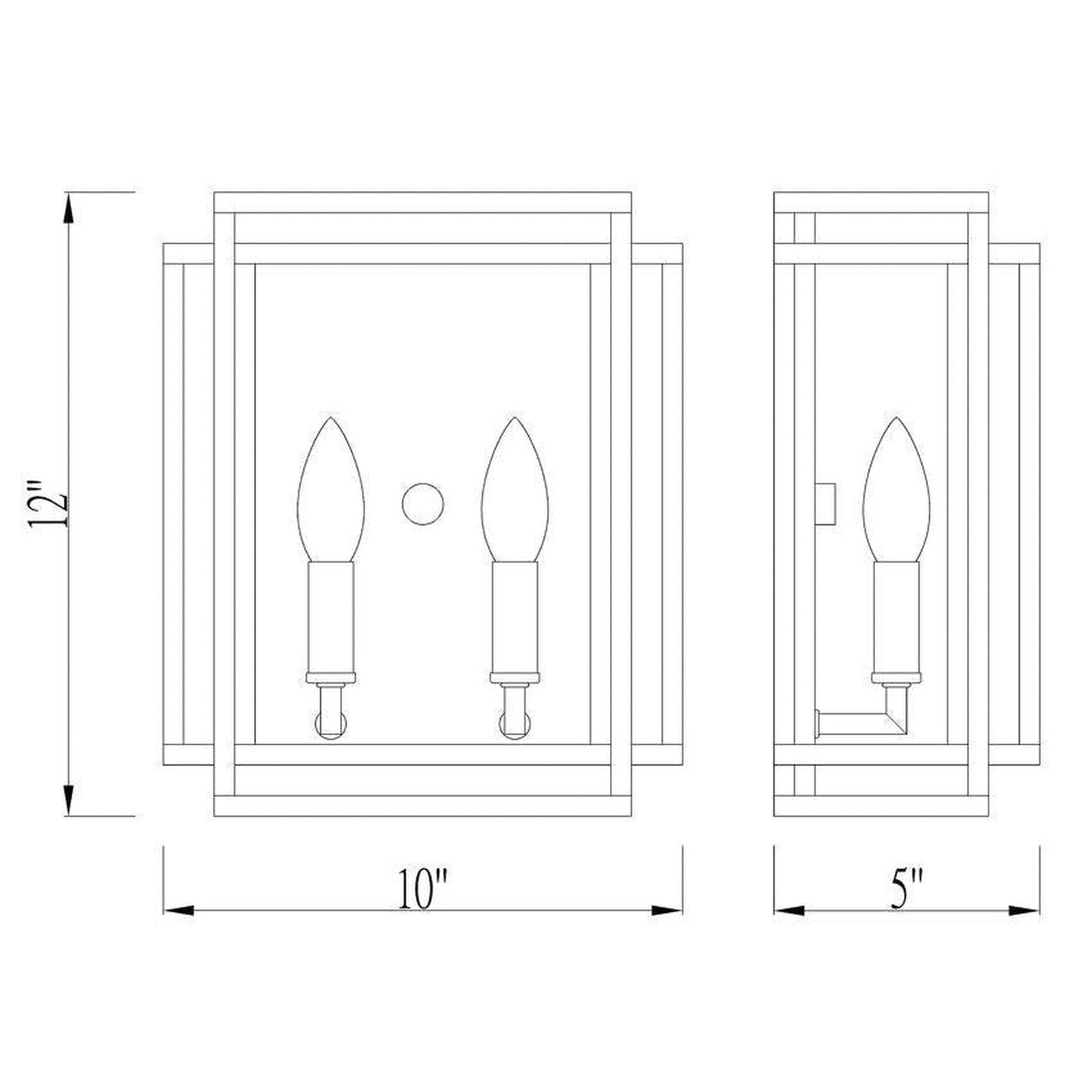 Z-Lite Titania 10" 2-Light Matte Black Wall Sconce
