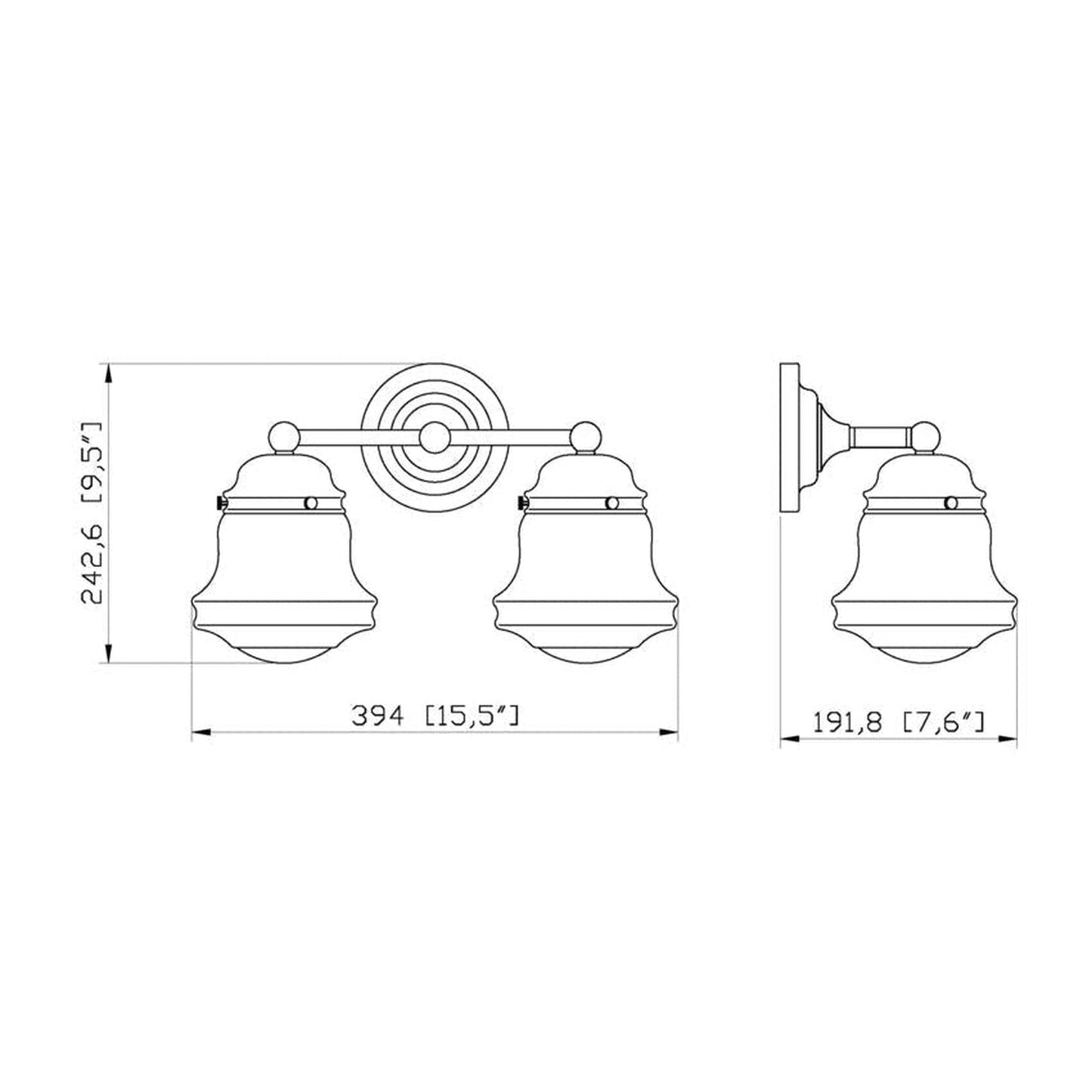 Z-Lite Vaughn 16" 2-Light Brushed Nickel Vanity Light With Clear Seedy Glass Shade