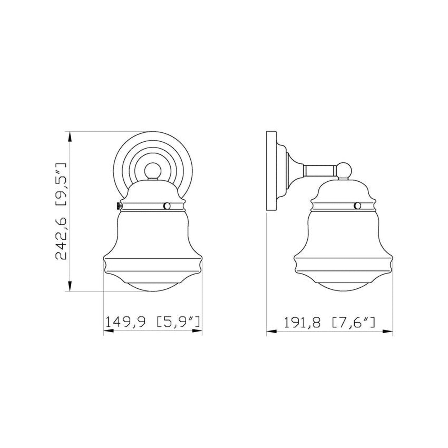 Z-Lite Vaughn 6" 1-Light Brushed Nickel Wall Sconce With Clear Seedy Glass Shade