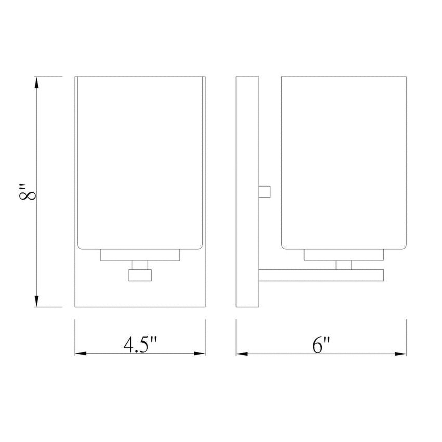 Z-Lite Willow 5" 1-Light Matte Black Wall Sconce With Clear Matte Opal Glass Shade