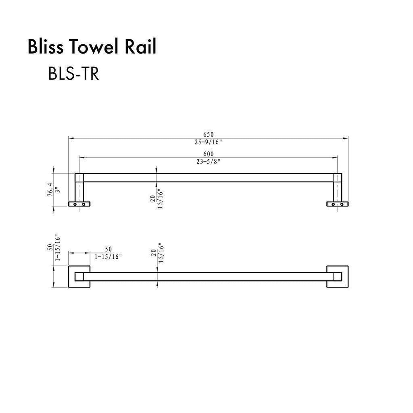 ZLINE Bliss Gun Metal Towel Bar