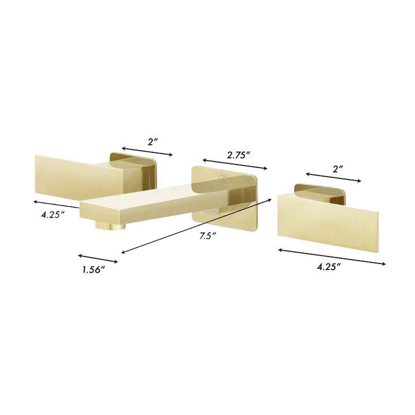 ZLINE Bliss Polished Gold Wall Mounted 1.5 Gpm Bathroom Faucet