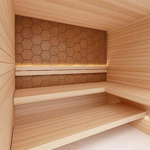 PROSAUNAS Thermo-Aspen HIVE 1x4 10' Thermally-Modified Decorative Sauna Wall Material Panel