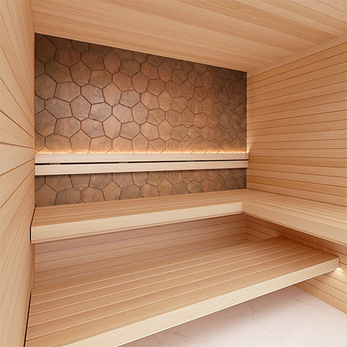 PROSAUNAS Thermo-Aspen Modern 1x4 10' Thermally-Modified Decorative Sauna Wall Material Panel