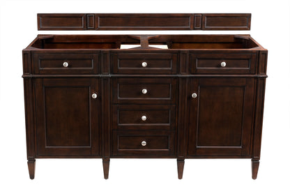 James Martin Vanities Brittany 60" Burnished Mahogany Double Vanity With 3 CM Tajnar Eclos Top