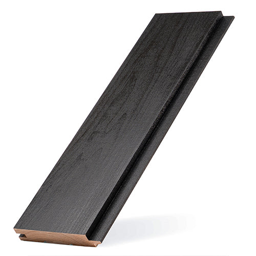 PROSAUNAS Aspen Midnight Black 1x4 8' Black-Wax Finished Tongue & Groove Nickel-Gap STS4 Sauna Wall Material