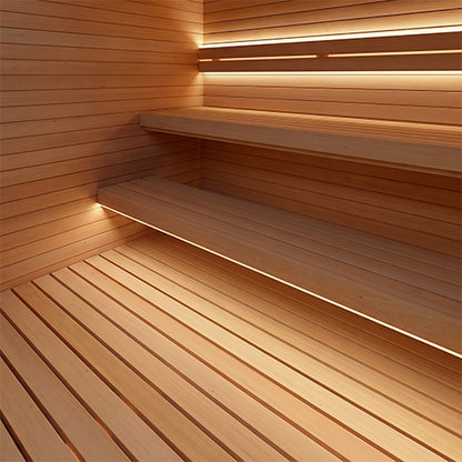 PROSAUNAS Dual-Zone 2 x 10' Linear White Dimmable LED Neon Sauna Light Kit